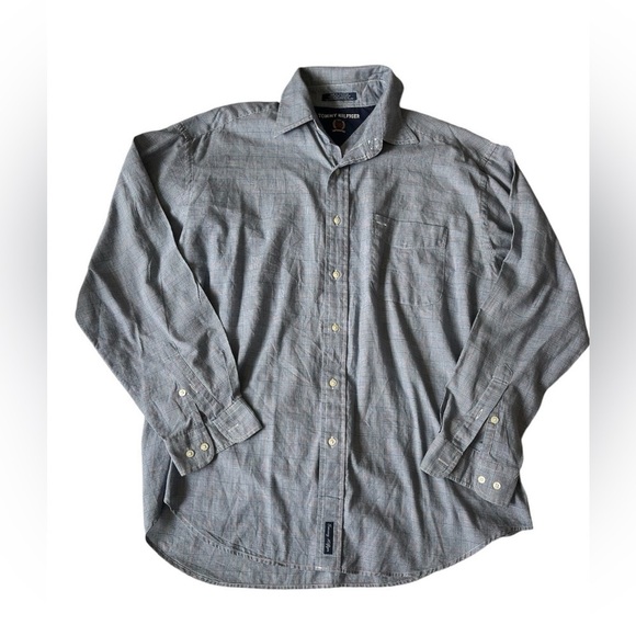 Vintage 90s Tommy Hilfiger Collar Button-Up Men’s Dress Shirt Size Large - Picture 1 of 8